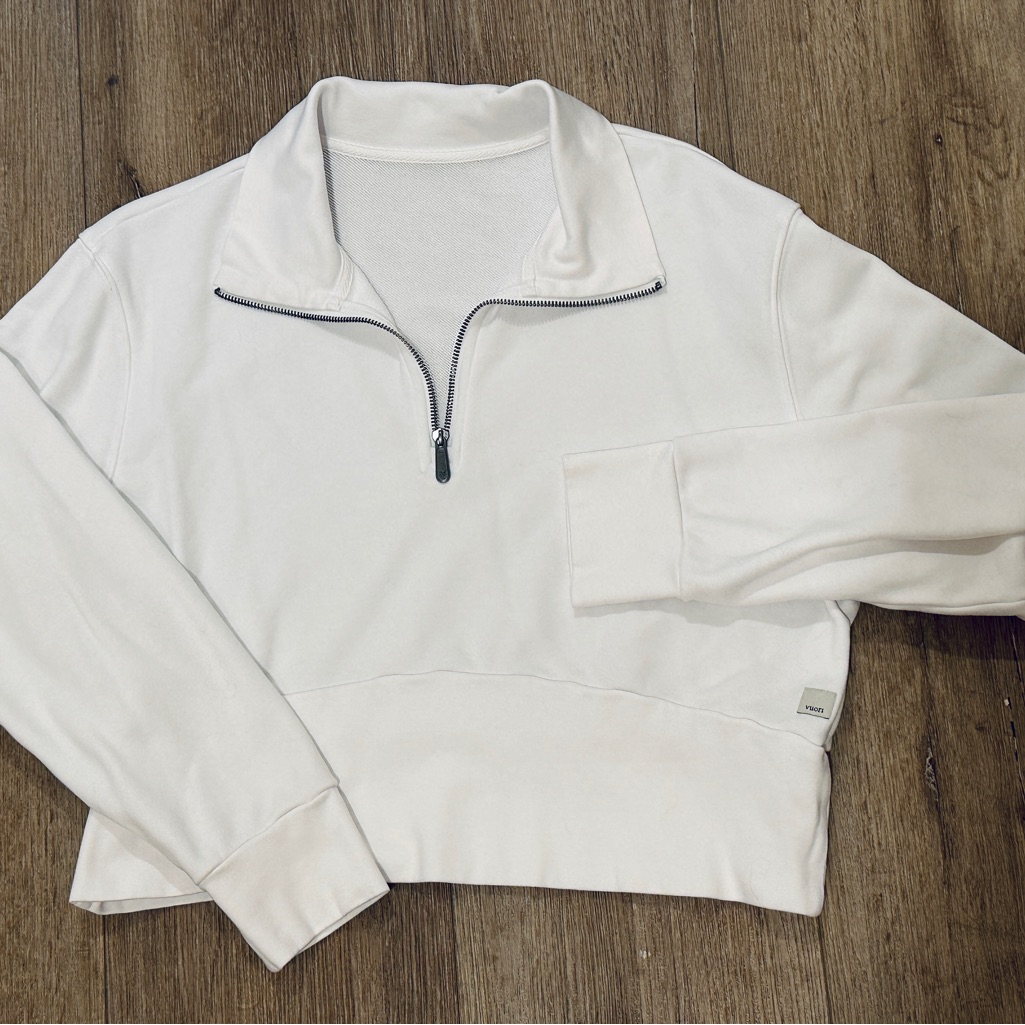 Vuori Off-White Quarter Zip Pullover